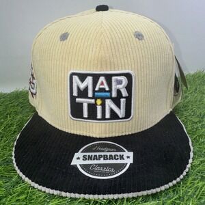 Martin Corduroy Snapback Hat Cream Black OS Damn Gina HGC Classics NWT